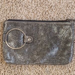 Distressed Leather Sparkly Clutch
